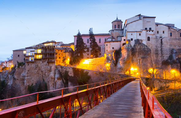 Early morning view of Hanging Houses in Cuenca (Misc) Photo Download