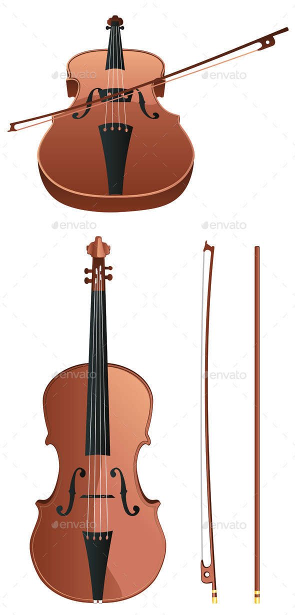 GraphicRiver Violin with Bow 11775514 GraphicRiver Violin with Bow 11775514