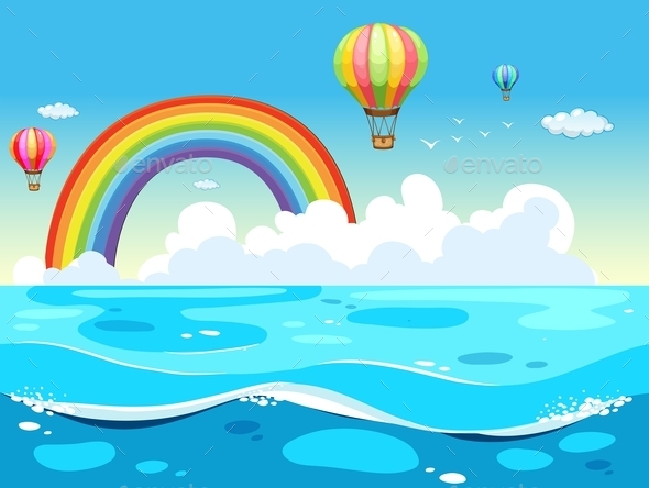 GraphicRiver Ocean and Rainbow 11775795 GraphicRiver Ocean and Rainbow 11775795