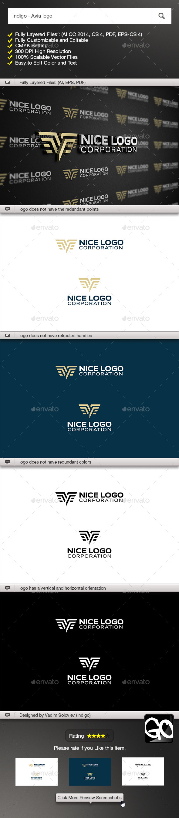 GraphicRiver Indigo Avia logo 11558851 GraphicRiver Indigo Avia logo 11558851