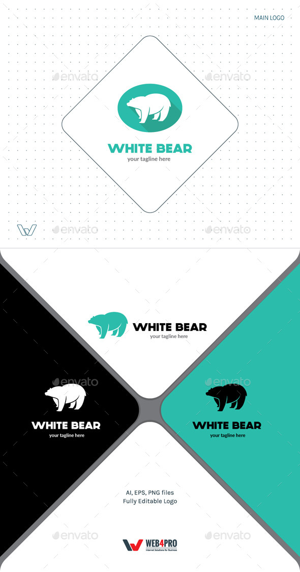 GraphicRiver White Bear Logo 11778887 GraphicRiver White Bear Logo 11778887