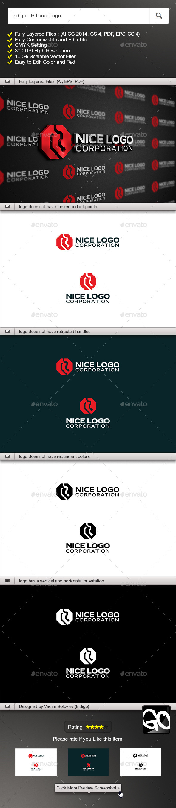 GraphicRiver Indigo R Laser Logo 11778944 GraphicRiver Indigo R Laser Logo 11778944