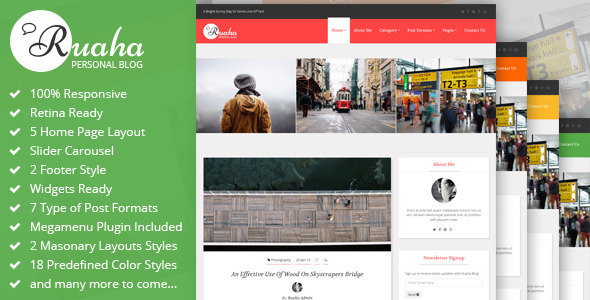 Ruaha : Personal Blog Bootstrap Template