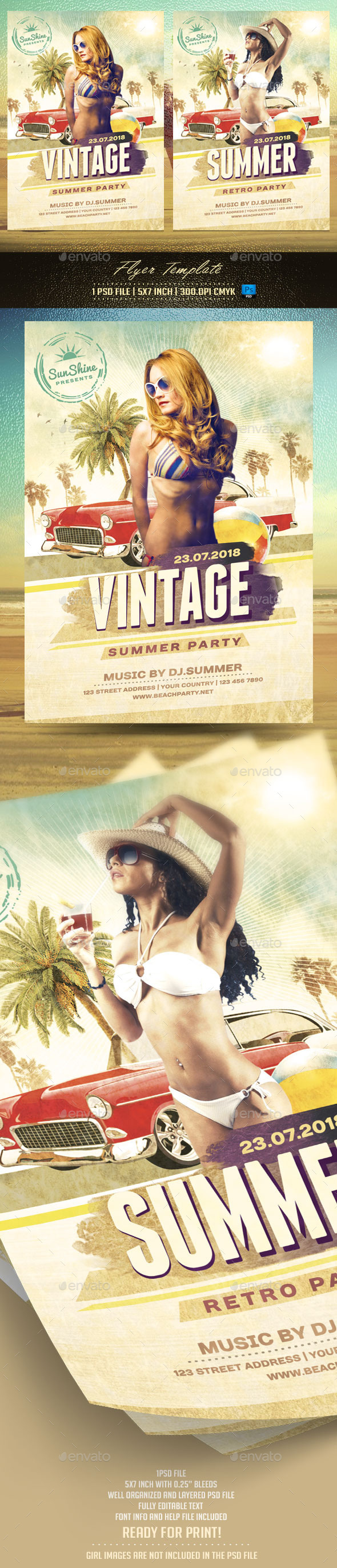 Vintage Summer Flyer Template