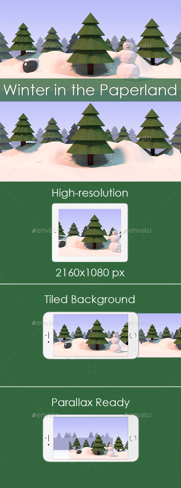 GraphicRiver Winter in the Paperland Game Background 11780099 GraphicRiver Winter in the Paperland Game Background 11780099