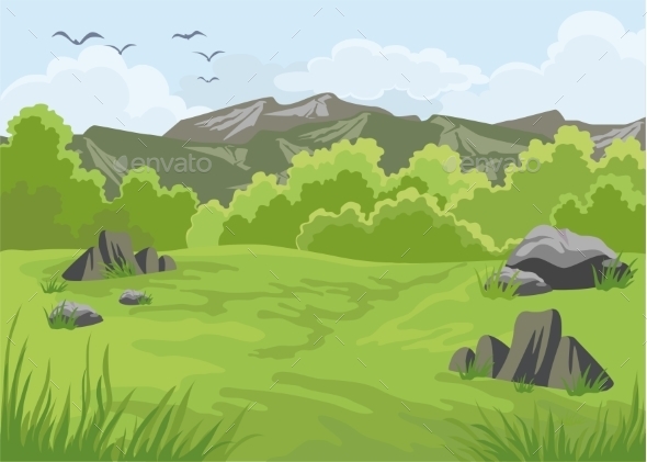 GraphicRiver Landscape with Mountains 11780380 GraphicRiver Landscape with Mountains 11780380