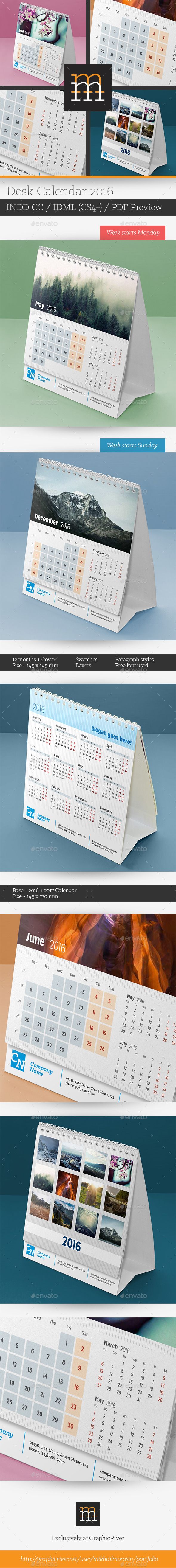 GraphicRiver Desk Calendar 2016 11781322 GraphicRiver Desk Calendar 2016 11781322