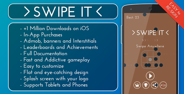 CodeCanyon Swipe It Admob & IAP & Leaderboards 11784109 CodeCanyon Swipe It Admob & IAP & Leaderboards 11784109
