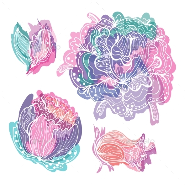 GraphicRiver Pastel Doodle Romantic Vector Flowers 11784675 GraphicRiver Pastel Doodle Romantic Vector Flowers 11784675