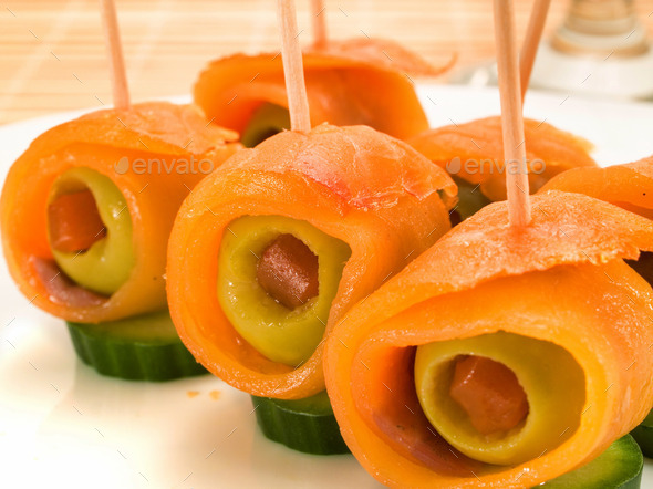 Salmon Rolls with Olive (Misc) Photo Download