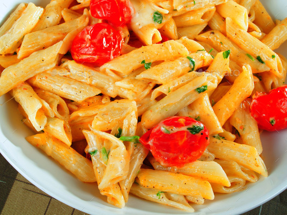 Penne with cherry tomatoes (Misc) Photo Download