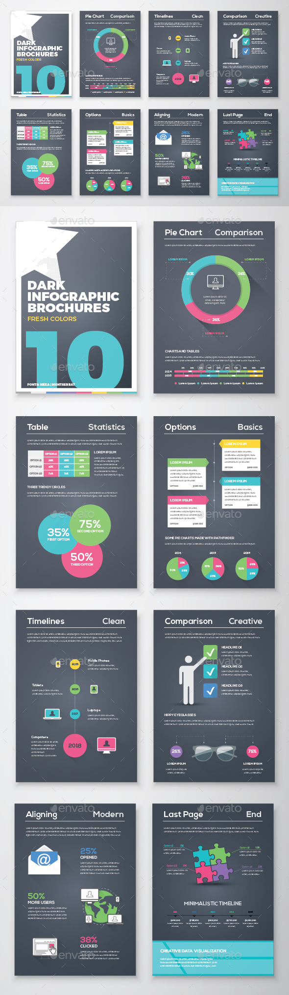 Infographic Brochure Vector Elements Kit 10