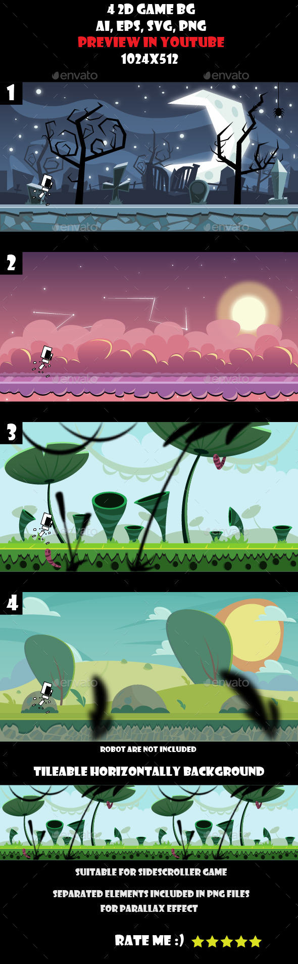 GraphicRiver 4 2D game background 11786250 GraphicRiver 4 2D game background 11786250
