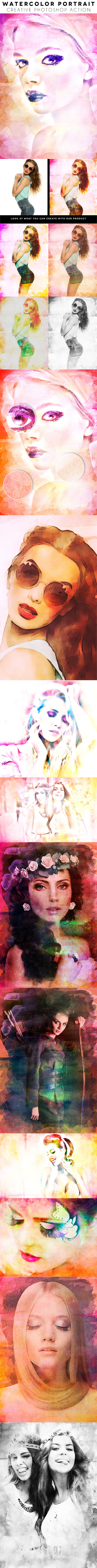 GraphicRiver Watercolor Portrait Action 11786498 GraphicRiver Watercolor Portrait Action 11786498