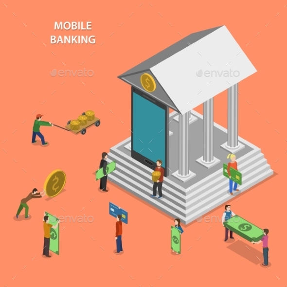 GraphicRiver Mobile Banking Flat Isometric Concept 11786728 GraphicRiver Mobile Banking Flat Isometric Concept 11786728