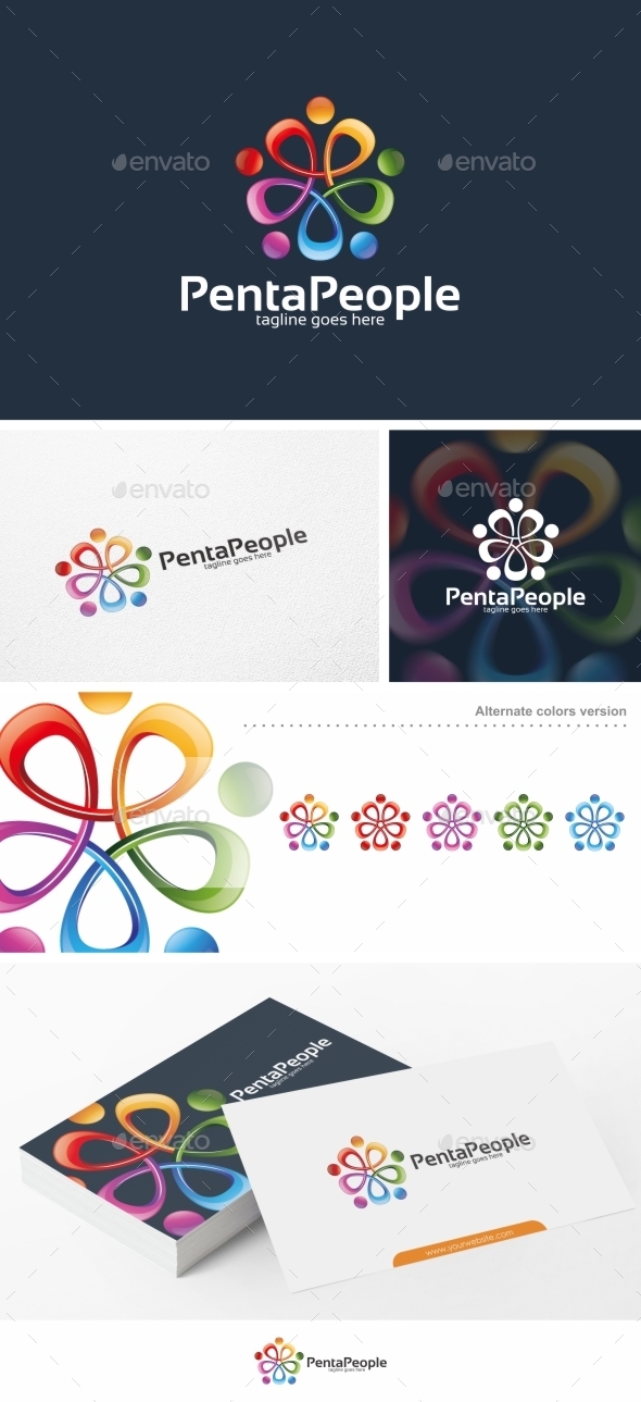 Penta People - Logo Template (Humans)