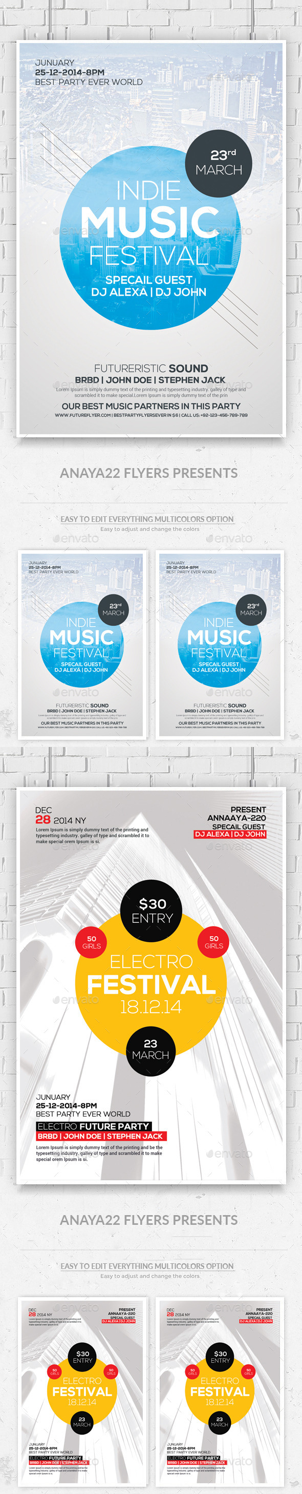 Festival / Concert Flyers Bundle (Clubs & Parties)