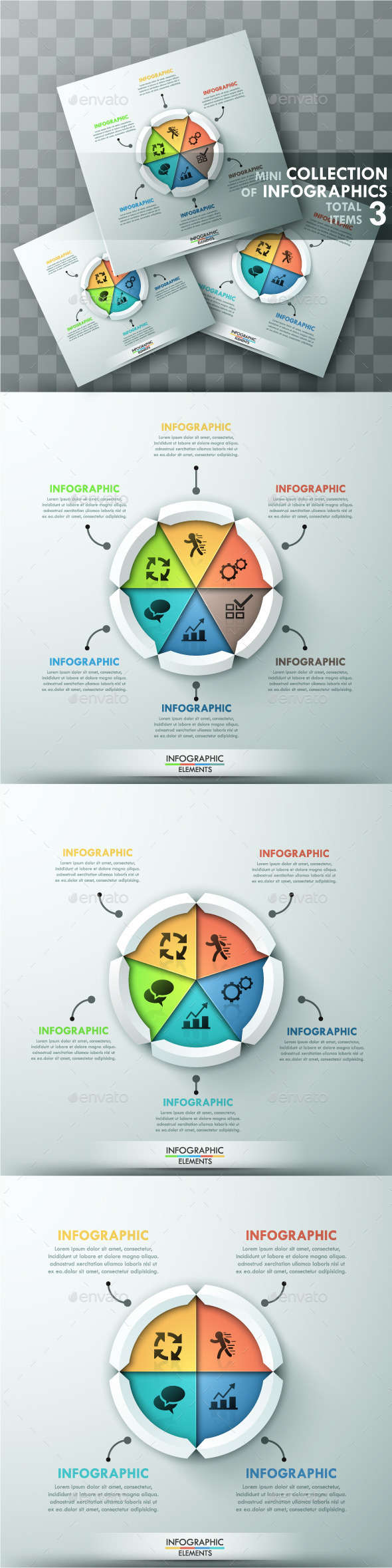 Modern Infographic Cycle Templates (3 Items) (Infographics)