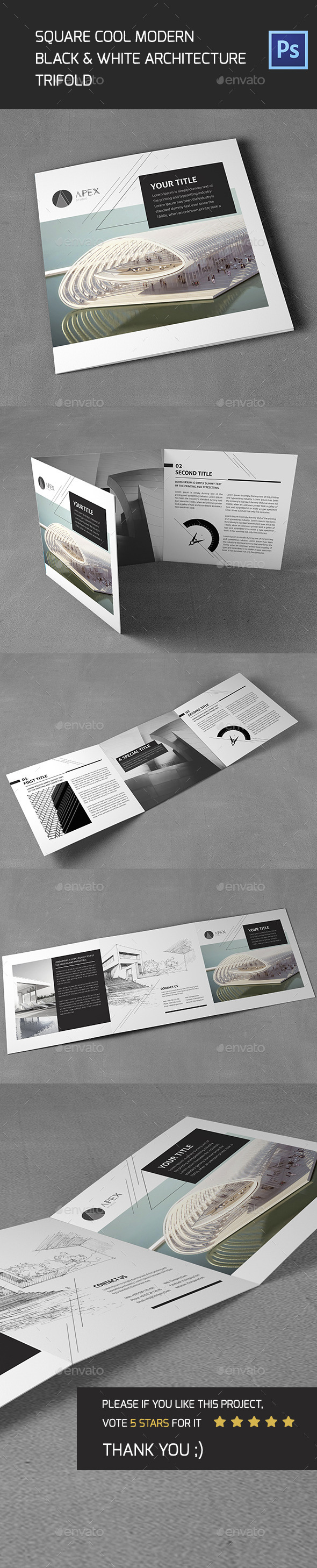 GraphicRiver Square Cool Modern Architecture Trifold 11788009 GraphicRiver Square Cool Modern Architecture Trifold 11788009