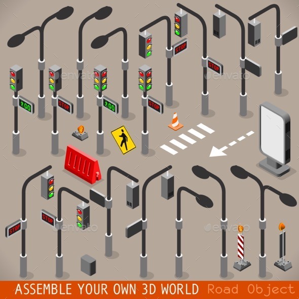GraphicRiver Urban Traffic Management Set Isometric 11788952 GraphicRiver Urban Traffic Management Set Isometric 11788952