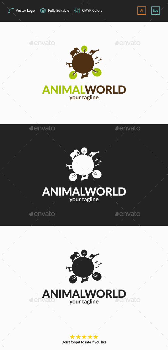 GraphicRiver Animal World Logo 11788956 GraphicRiver Animal World Logo 11788956