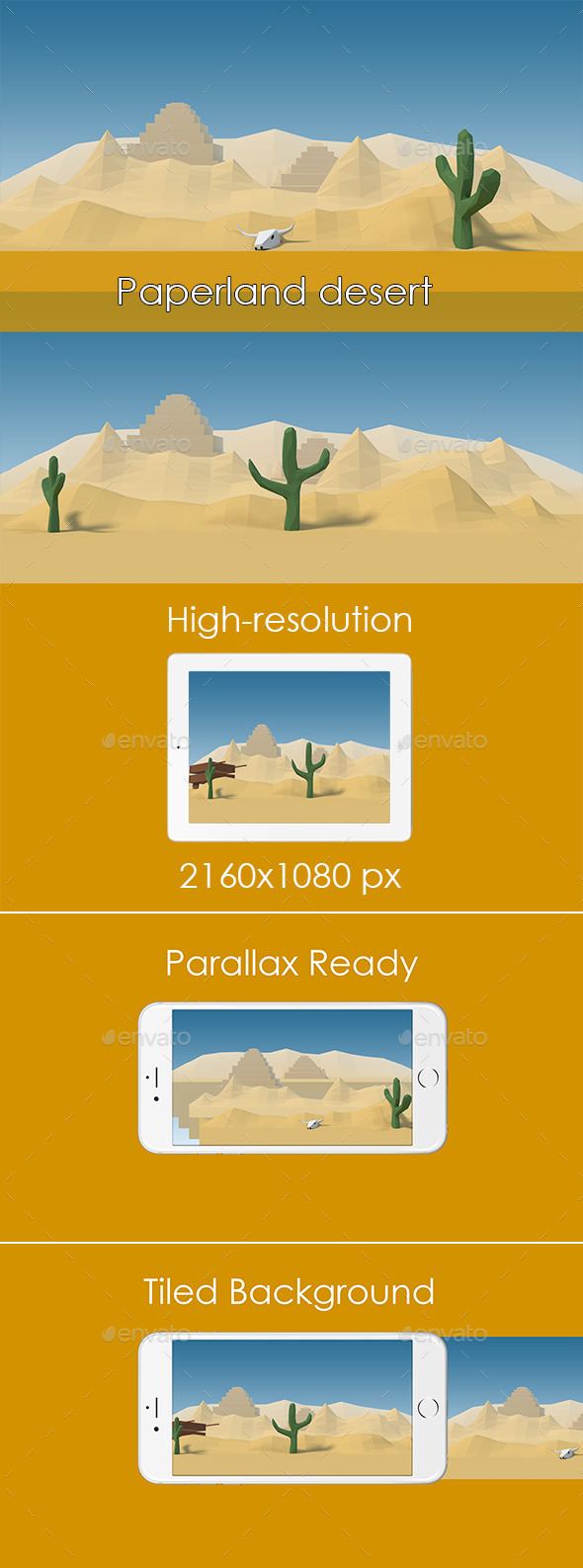 GraphicRiver Paperland Desert Game Background 11789577 GraphicRiver Paperland Desert Game Background 11789577
