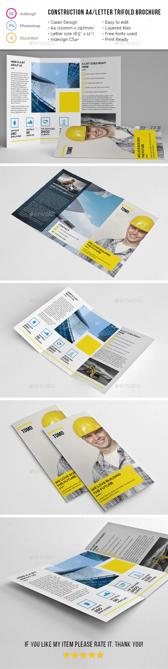 Construction Company A4 / Letter Trifold 02 (Corporate)