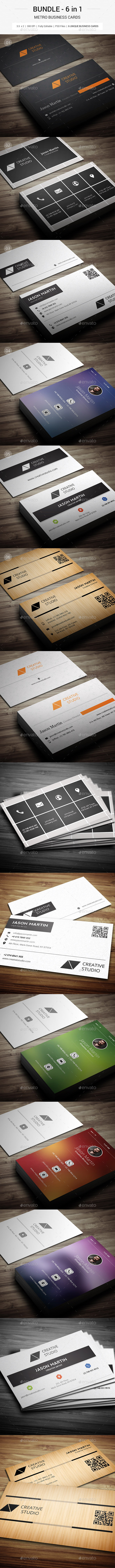 Bundle - Metro Business Cards - 6 in 1 - 120 (Creative)