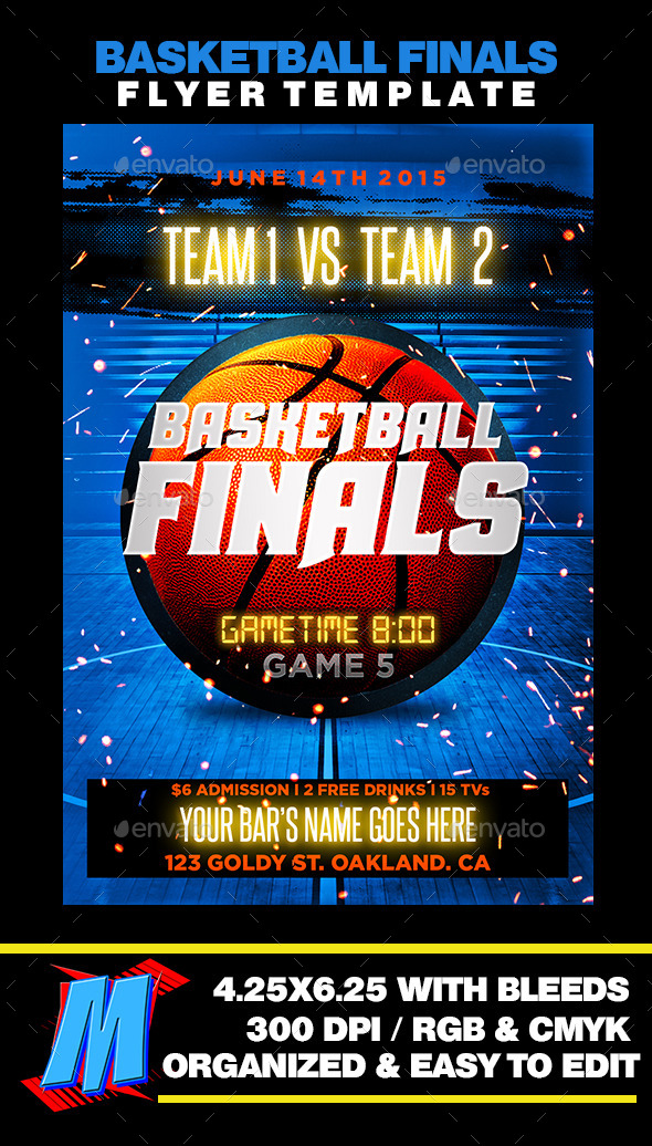 Basketball Finals Flyer Template (Sports)