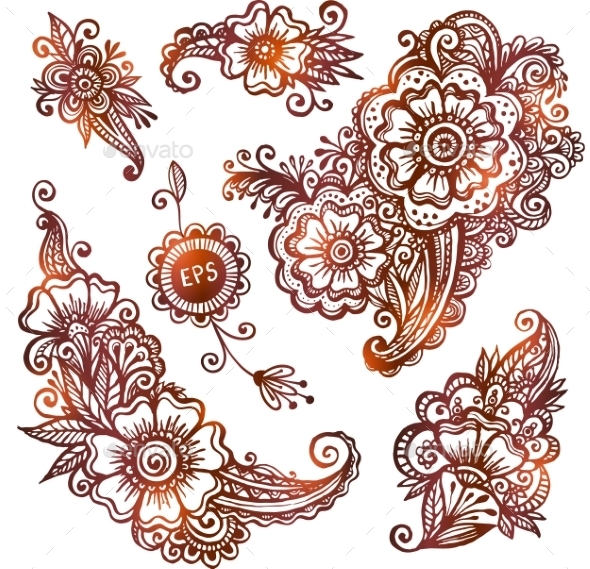 GraphicRiver Hand-drawn Ornaments Set In Indian Mehndi Style 11790426 GraphicRiver Hand-drawn Ornaments Set In Indian Mehndi Style 11790426