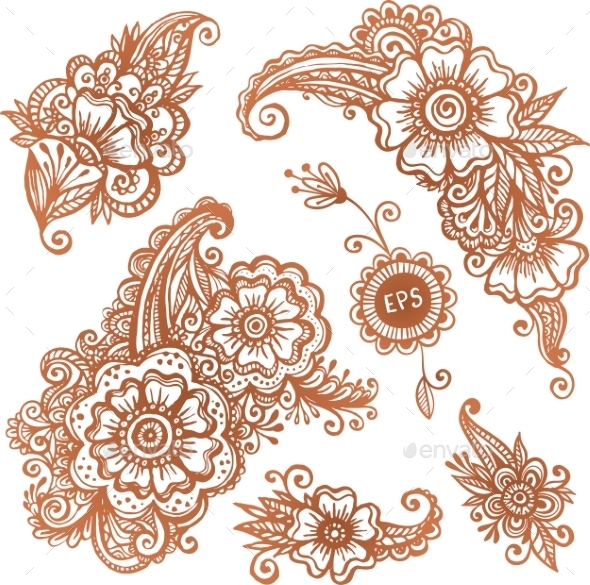GraphicRiver Hand-drawn Ornaments Set In Indian Mehndi Style 11790494 GraphicRiver Hand-drawn Ornaments Set In Indian Mehndi Style 11790494