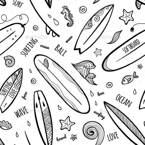 GraphicRiver Black Ink Hand-drawn Surfing Boards Seamless 11790676 GraphicRiver Black Ink Hand-drawn Surfing Boards Seamless 11790676