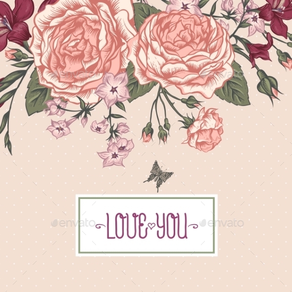 GraphicRiver Beautiful Victorian Roses In Vintage Style 11790731 GraphicRiver Beautiful Victorian Roses In Vintage Style 11790731