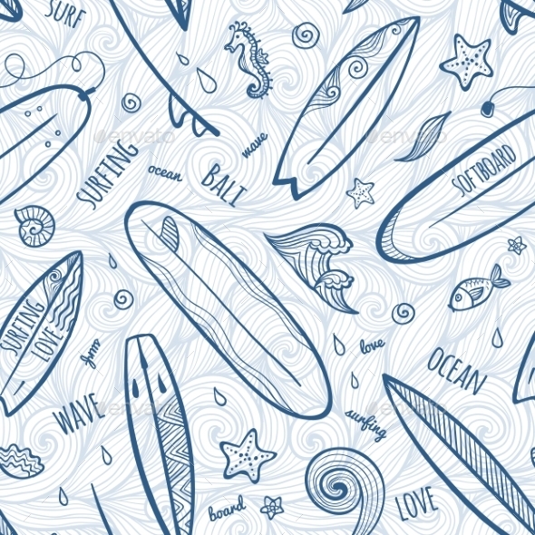 GraphicRiver Light Blue Doodle Surfing Boards Seamless Pattern 11790912 GraphicRiver Light Blue Doodle Surfing Boards Seamless Pattern 11790912