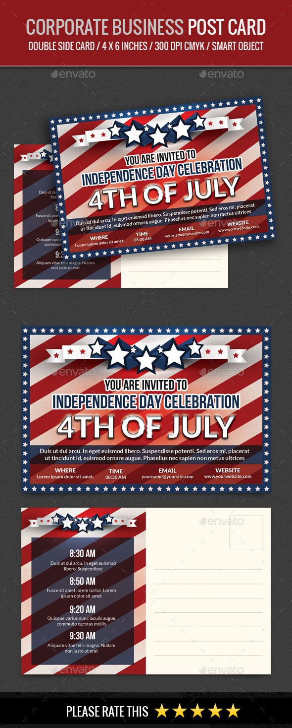 USA Independence Day 4th of July Post Card (Cards & Invites)