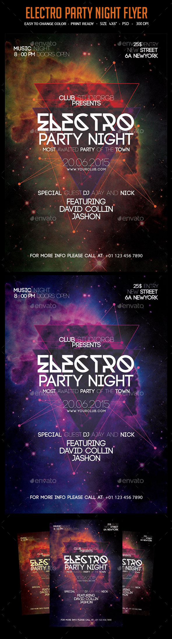 Electro Party Night Flyer (Clubs & Parties)