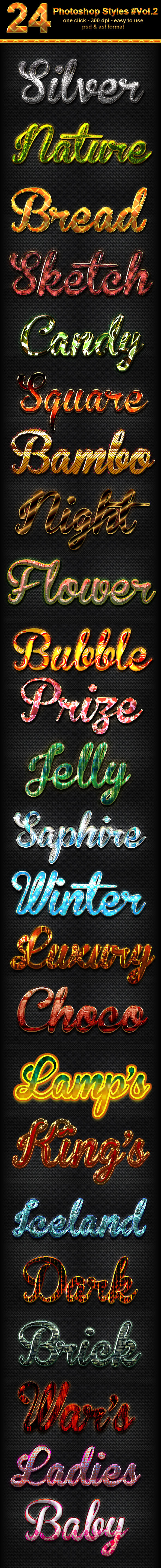 GraphicRiver 24 Photoshop Text Effect Styles Vol 2 11794494 GraphicRiver 24 Photoshop Text Effect Styles Vol 2 11794494