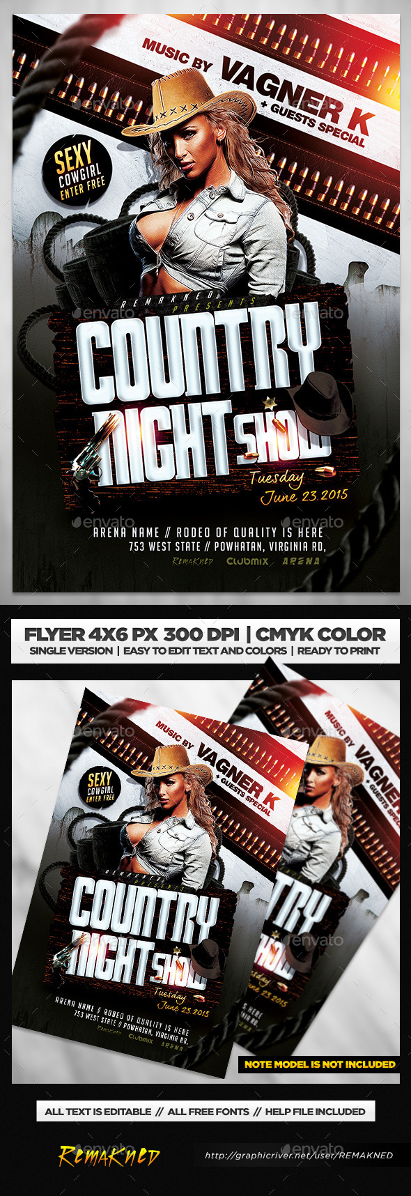 Country Night Show | Flyer Template PSD (Events)