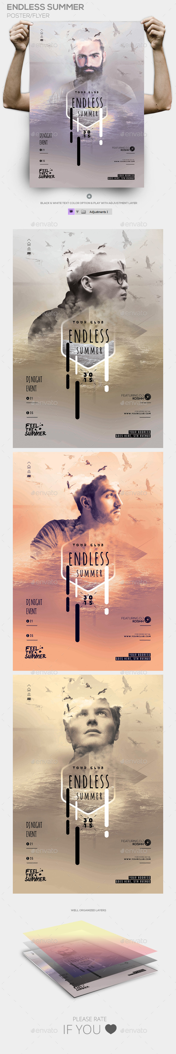 Endless Summer Poster PSD Template (Events)