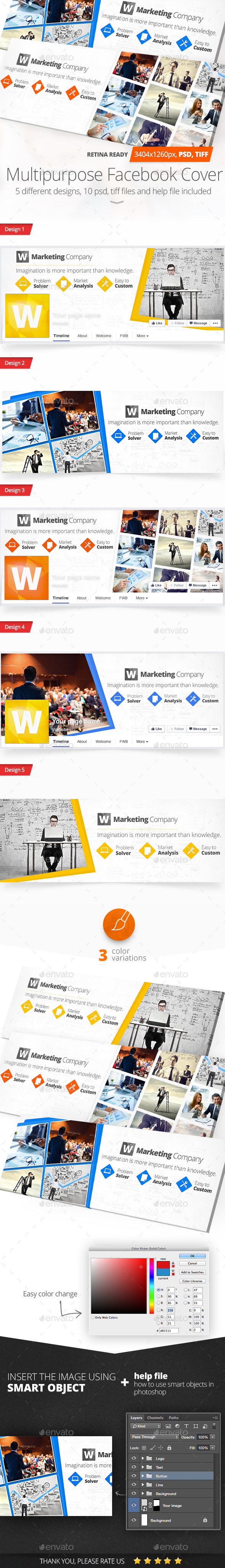 GraphicRiver Multipurpose Facebook Cover 11795338 GraphicRiver Multipurpose Facebook Cover 11795338