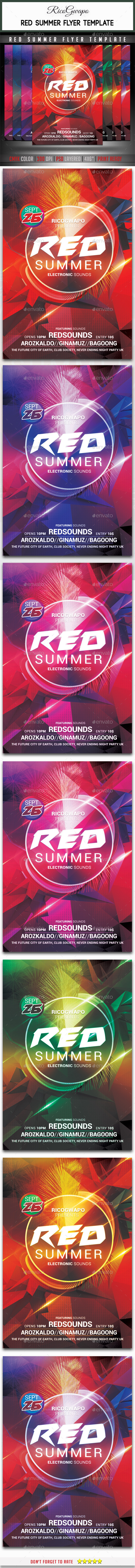 Red Summer Flyer Template (Clubs & Parties)