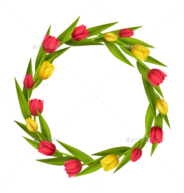 GraphicRiver Circle Frame with Red and Yellow Tulips Flowers 11797444 GraphicRiver Circle Frame with Red and Yellow Tulips Flowers 11797444