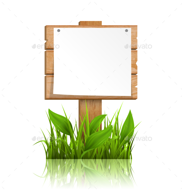 GraphicRiver Wooden Signpost with Grass Paper and Reflection 11797477 GraphicRiver Wooden Signpost with Grass Paper and Reflection 11797477