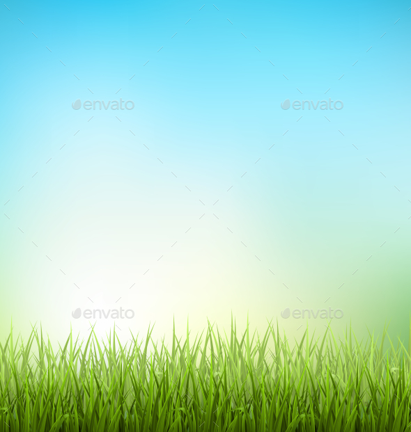 GraphicRiver Grass Lawn with Sunrise on Blue Sky 11797493 GraphicRiver Grass Lawn with Sunrise on Blue Sky 11797493