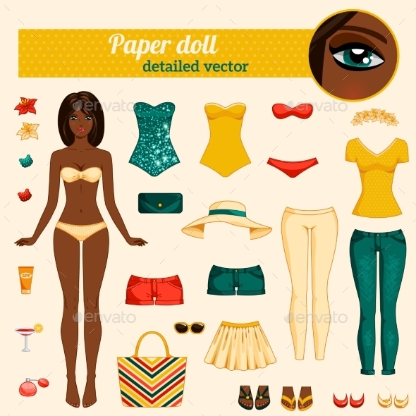 GraphicRiver Dress Up Paper Doll 11799201 GraphicRiver Dress Up Paper Doll 11799201
