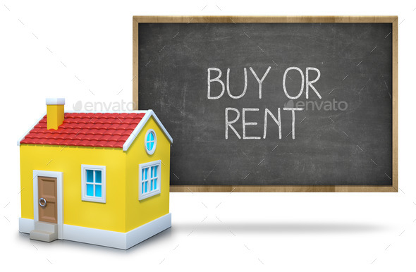 Buy or rent on Blackboard with 3d house (Misc) Photo Download