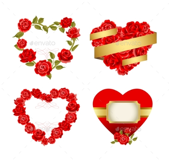 GraphicRiver Frames with Red Roses 11799926 GraphicRiver Frames with Red Roses 11799926