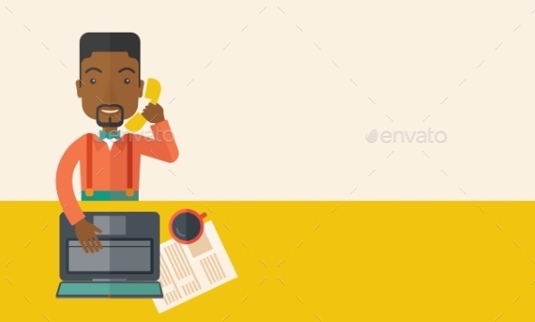GraphicRiver Man Sitting at Work Desk 11800121 GraphicRiver Man Sitting at Work Desk 11800121