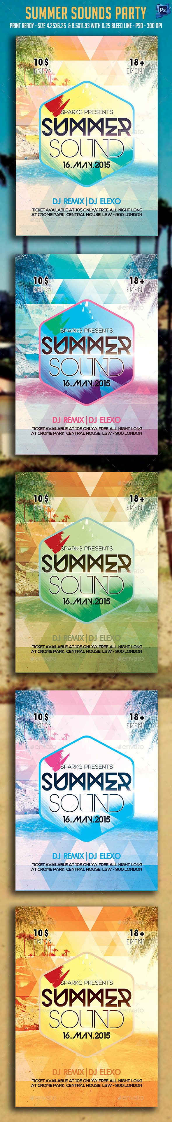 GraphicRiver Summer Sounds Party Flyer 11800906 GraphicRiver Summer Sounds Party Flyer 11800906