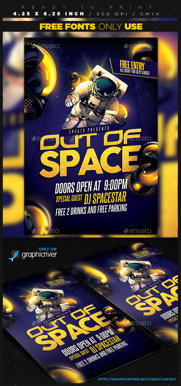 Out of Space Party Flyer (Clubs & Parties)